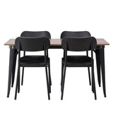 Jídelní stůl Tempe - Černá / Ořech MDF + Jídelní židle Polly - Černá / Černá _4