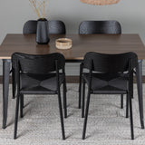 Jídelní stůl Tempe - Černá / Ořech MDF + Jídelní židle Polly - Černá / Černá _4