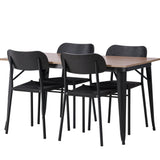 Jídelní stůl Tempe - Černá / Ořech MDF + Jídelní židle Polly - Černá / Černá _4