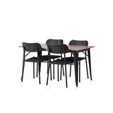 Jídelní stůl Tempe - Černá / Ořech MDF + Jídelní židle Polly - Černá / Černá _4