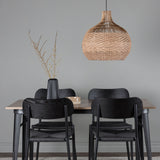 Jídelní stůl Tempe - Černá / Ořech MDF + Jídelní židle Polly - Černá / Černá _4