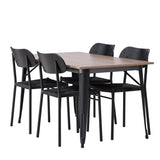 Jídelní stůl Tempe - Černá / Ořech MDF + Jídelní židle Polly - Černá / Černá _4