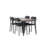 Jídelní stůl Tempe - Černá / Ořech MDF + Jídelní židle Polly - Černá / Černá _4