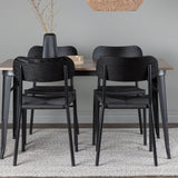 Jídelní stůl Tempe - Černá / Ořech MDF + Jídelní židle Polly - Černá / Černá _4