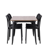 Jídelní stůl Tempe - Černá / Ořech MDF + Jídelní židle Polly - Černá / Černá _4