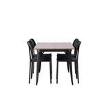 Jídelní stůl Tempe - Černá / Ořech MDF + Jídelní židle Polly - Černá / Černá _4