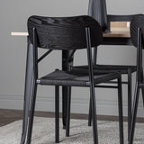 Jídelní stůl Tempe - Černá / Ořech MDF + Jídelní židle Polly - Černá / Černá _4