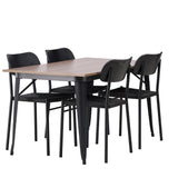 Jídelní stůl Tempe - Černá / Ořech MDF + Jídelní židle Polly - Černá / Černá _4