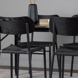 Jídelní stůl Tempe - Černá / Ořech MDF + Jídelní židle Polly - Černá / Černá _4