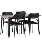 Jídelní stůl Tempe - Černá / Ořech MDF + Jídelní židle Polly - Černá / Černá _4