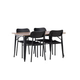 Jídelní stůl Tempe - Černá / Ořech MDF + Jídelní židle Polly - Černá / Černá _4