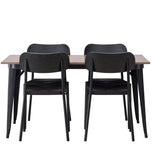 Jídelní stůl Tempe - Černá / Ořech MDF + Jídelní židle Polly - Černá / Černá _4