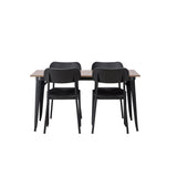 Jídelní stůl Tempe - Černá / Ořech MDF + Jídelní židle Polly - Černá / Černá _4