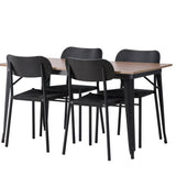 Jídelní stůl Tempe - Černá / Ořech MDF + Jídelní židle Polly - Černá / Černá _4