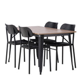 Jídelní stůl Tempe - Černá / Ořech MDF + Jídelní židle Polly - Černá / Černá _4