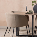 Jídelní stůl Durango – černá / ořechová MDF + židle Berit – černá / béžová látka (polyesterové prádlo) _4