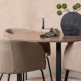 Jídelní stůl Durango – černá / ořechová MDF + židle Berit – černá / béžová látka (polyesterové prádlo) _4