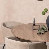 Jídelní stůl Durango – černá / ořechová MDF + židle Berit – černá / béžová látka (polyesterové prádlo) _4