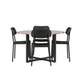 Jídelní stůl Durango – černá / ořechová MDF + jídelní židle Polly – černá / černá _4