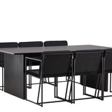 Jídelní stůl Vail - černá / kouřová černá MDF + jídelní židle Richmond - černá / černý samet _6