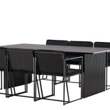 Jídelní stůl Vail - černá / kouřová černá MDF + jídelní židle Richmond - černá / černý samet _6
