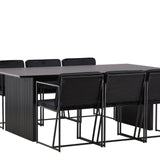 Jídelní stůl Vail - černá / kouřová černá MDF + jídelní židle Richmond - černá / černý samet _6