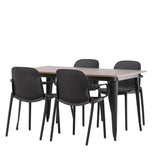 Jídelní stůl Tempe – černá / ořechová MDF + jídelní židle Baltimore – černá / černý plast _4