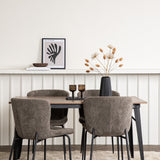 Jídelní stůl Tempe - Černá / Ořech MDF + Jídelní židle Modesto - Béžová / Béžová Boucle _4