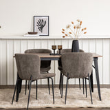 Jídelní stůl Tempe - Černá / Ořech MDF + Jídelní židle Modesto - Béžová / Béžová Boucle _4