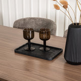 Jídelní stůl Tempe - Černá / Ořech MDF + Jídelní židle Modesto - Béžová / Béžová Boucle _4