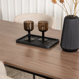 Jídelní stůl Tempe - černá / ořechová MDF + jídelní židle Modesto - šedá / kouřová černá Boucle _4