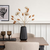 Jídelní stůl Tempe - černá / ořechová MDF + jídelní židle Modesto - šedá / kouřová černá Boucle _4