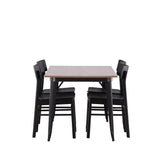 Jídelní stůl Tempe - Černá / Ořech MDF + Jídelní židle Montros - Přírodní / Přírodní kaučukové dřevo _4