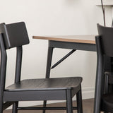 Jídelní stůl Tempe - Černá / Ořech MDF + Jídelní židle Montros - Přírodní / Přírodní kaučukové dřevo _4