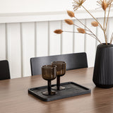 Jídelní stůl Tempe - Černá / Ořech MDF + Jídelní židle Montros - Přírodní / Přírodní kaučukové dřevo _4