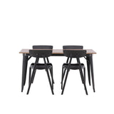 Jídelní stůl Tempe – černá / ořechová MDF + jídelní židle Ursholmen – černý polypropylen _4