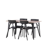 Jídelní stůl Tempe – černá / ořechová MDF + jídelní židle Ursholmen – černý polypropylen _4