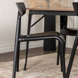 Jídelní stůl Tempe – černá / ořechová MDF + jídelní židle Ursholmen – černý polypropylen _4