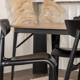 Jídelní stůl Tempe – černá / ořechová MDF + jídelní židle Ursholmen – černý polypropylen _4