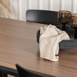 Jídelní stůl Tempe – černá / ořechová MDF + jídelní židle Ursholmen – černý polypropylen _4