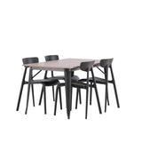 Jídelní stůl Tempe – černá / ořechová MDF + jídelní židle Ursholmen – černý polypropylen _4