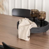 Jídelní stůl Tempe – černá / ořechová MDF + jídelní židle Ursholmen – černý polypropylen _4