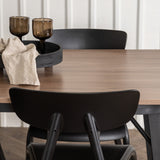 Jídelní stůl Tempe – černá / ořechová MDF + jídelní židle Ursholmen – černý polypropylen _4