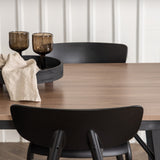 Jídelní stůl Tempe – černá / ořechová MDF + jídelní židle Ursholmen – černý polypropylen _4