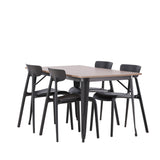 Jídelní stůl Tempe – černá / ořechová MDF + jídelní židle Ursholmen – černý polypropylen _4