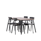 Jídelní stůl Tempe – černá / ořechová MDF + jídelní židle Ursholmen – černý polypropylen _4