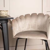 Jídelní stůl Tempe - Černá / Černá MDF + Židle Limhamn - Černá / Béžová Velvet _2