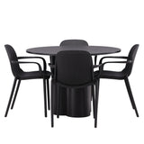 OliviaJídelní stůl-Black/BlackVeneer+BaltimoreJídelní židle-Černá/BlackPlastic_4