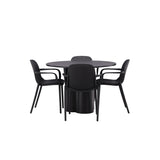 OliviaJídelní stůl-Black/BlackVeneer+BaltimoreJídelní židle-Černá/BlackPlastic_4