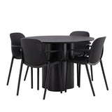 OliviaJídelní stůl-Black/BlackVeneer+BaltimoreJídelní židle-Černá/BlackPlastic_4